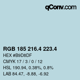 カラーコード: RGB 185 216.4 223.4 | qconv.com