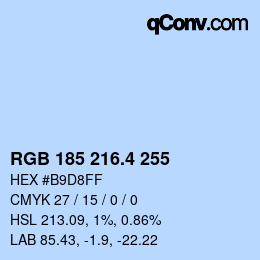 カラーコード: RGB 185 216.4 255 | qconv.com