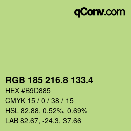 カラーコード: RGB 185 216.8 133.4 | qconv.com