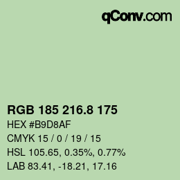 Color code: RGB 185 216.8 175 | qconv.com