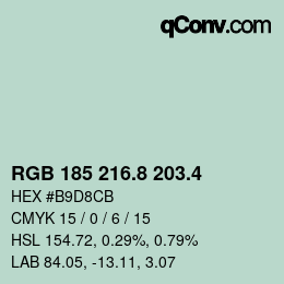 カラーコード: RGB 185 216.8 203.4 | qconv.com