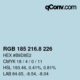 Color code: RGB 185 216.8 226 | qconv.com