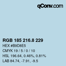 Color code: RGB 185 216.8 229 | qconv.com