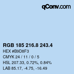 カラーコード: RGB 185 216.8 243.4 | qconv.com