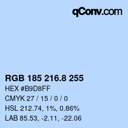 Color code: RGB 185 216.8 255 | qconv.com