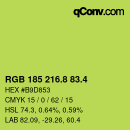 カラーコード: RGB 185 216.8 83.4 | qconv.com