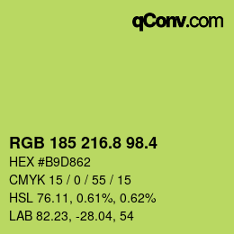 カラーコード: RGB 185 216.8 98.4 | qconv.com