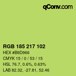 Color code: RGB 185 217 102 | qconv.com