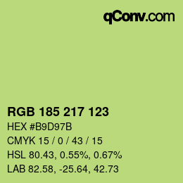Color code: RGB 185 217 123 | qconv.com