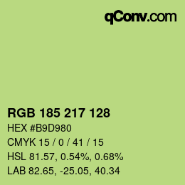Color code: RGB 185 217 128 | qconv.com