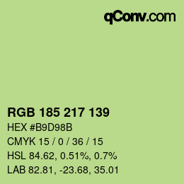 Color code: RGB 185 217 139 | qconv.com