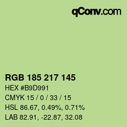 Color code: RGB 185 217 145 | qconv.com