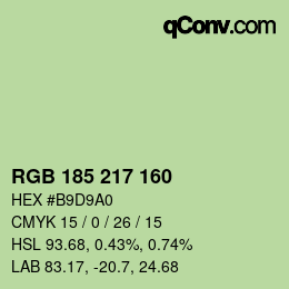 Color code: RGB 185 217 160 | qconv.com