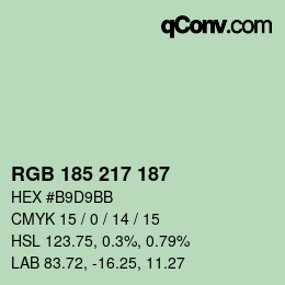 Color code: RGB 185 217 187 | qconv.com