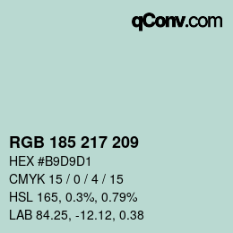 カラーコード: RGB 185 217 209 | qconv.com