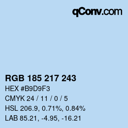 Color code: RGB 185 217 243 | qconv.com