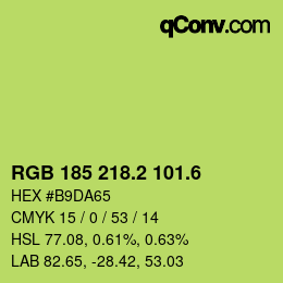 カラーコード: RGB 185 218.2 101.6 | qconv.com