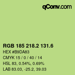 カラーコード: RGB 185 218.2 131.6 | qconv.com