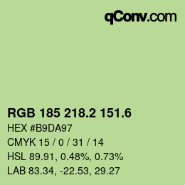カラーコード: RGB 185 218.2 151.6 | qconv.com