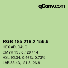 カラーコード: RGB 185 218.2 156.6 | qconv.com