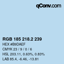 カラーコード: RGB 185 218.2 239 | qconv.com