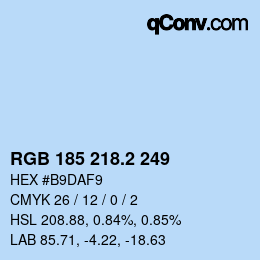 カラーコード: RGB 185 218.2 249 | qconv.com