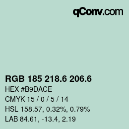 カラーコード: RGB 185 218.6 206.6 | qconv.com