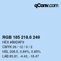 カラーコード: RGB 185 218.6 249 | qconv.com