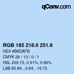カラーコード: RGB 185 218.6 251.6 | qconv.com
