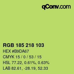 Color code: RGB 185 218 103 | qconv.com