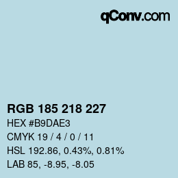 Color code: RGB 185 218 227 | qconv.com