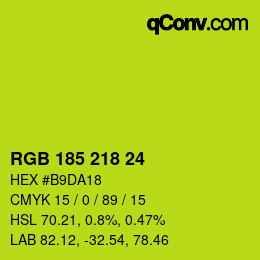 Color code: RGB 185 218 24 | qconv.com