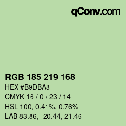 Color code: RGB 185 219 168 | qconv.com