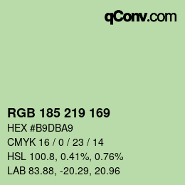 颜色代码: RGB 185 219 169 | qconv.com