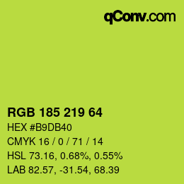 颜色代码: RGB 185 219 64 | qconv.com