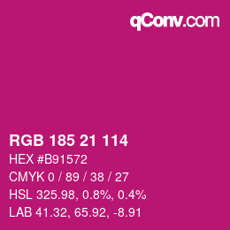 Color code: RGB 185 21 114 | qconv.com