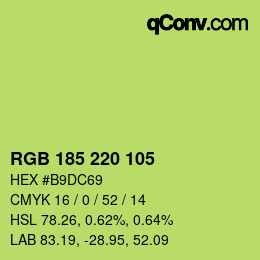 Color code: RGB 185 220 105 | qconv.com