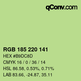 Color code: RGB 185 220 141 | qconv.com