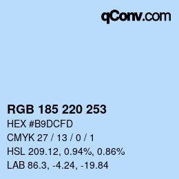 Color code: RGB 185 220 253 | qconv.com