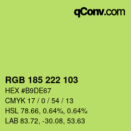Color code: RGB 185 222 103 | qconv.com