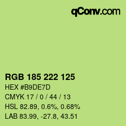 Color code: RGB 185 222 125 | qconv.com