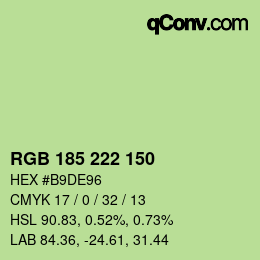 カラーコード: RGB 185 222 150 | qconv.com