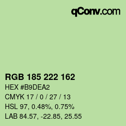Color code: RGB 185 222 162 | qconv.com