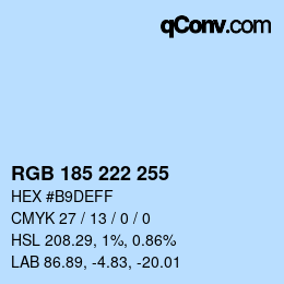 Color code: RGB 185 222 255 | qconv.com