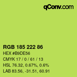 Color code: RGB 185 222 86 | qconv.com