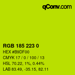 Color code: RGB 185 223 0 | qconv.com