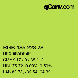 Color code: RGB 185 223 78 | qconv.com