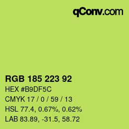 カラーコード: RGB 185 223 92 | qconv.com