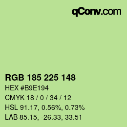 Color code: RGB 185 225 148 | qconv.com