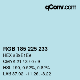 Color code: RGB 185 225 233 | qconv.com